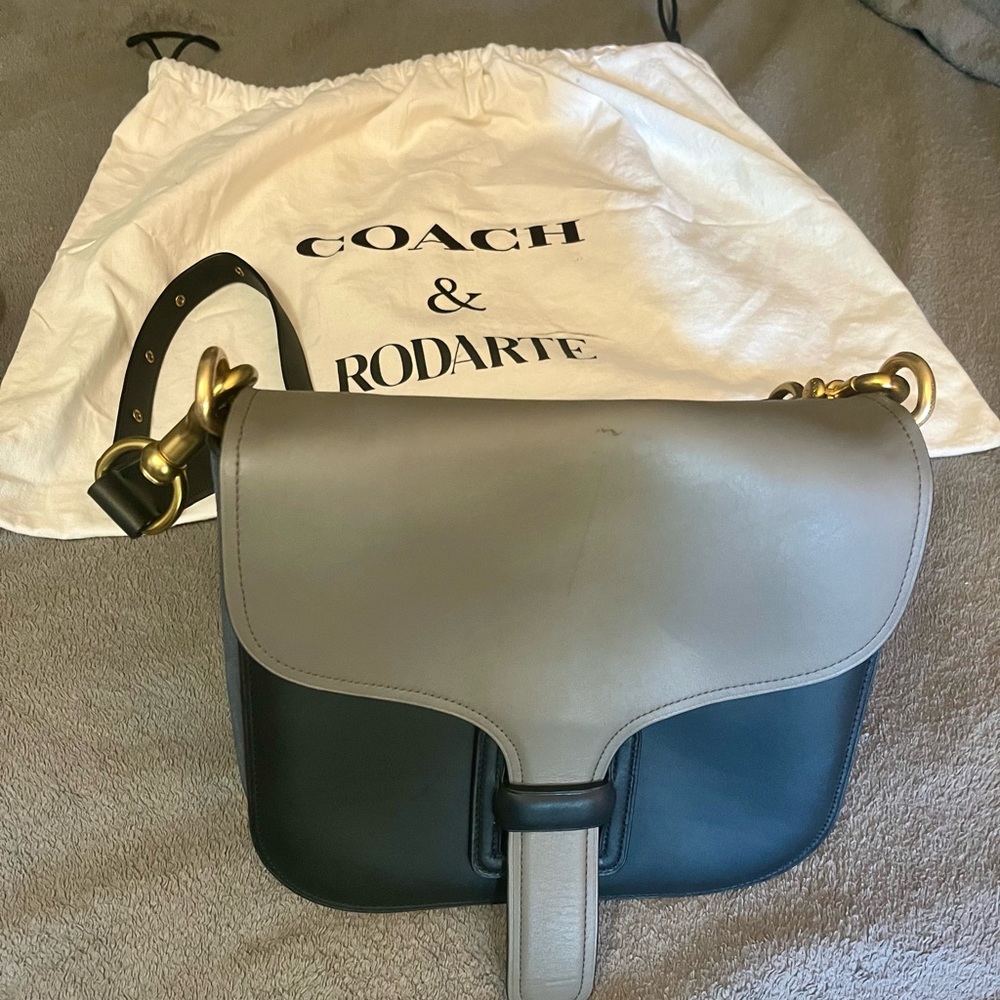 Blue and grey Coach Rodarte purse
